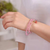 6mm Pink Rose Quartz Bracelet Natural Gemstone Strand Jewelry