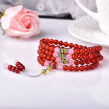 6mm Red Agate Tibetan Buddhist Prayer Bead Crystal Bracelet