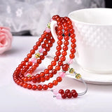 6mm Red Agate Tibetan Buddhist Prayer Bead Crystal Bracelet