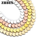 6mm Peach Hematite Love Heart Spacer Beads DIY Jewelry Making Bracelet Finding