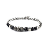 Tiger Eye Stone Bracelet Stainless Steel Chain Punk Accessory Gift