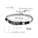 Tiger Eye Stone Bracelet Stainless Steel Chain Punk Accessory Gift