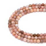 6mm Natural Sunstone Smooth Round Gemstone Beads