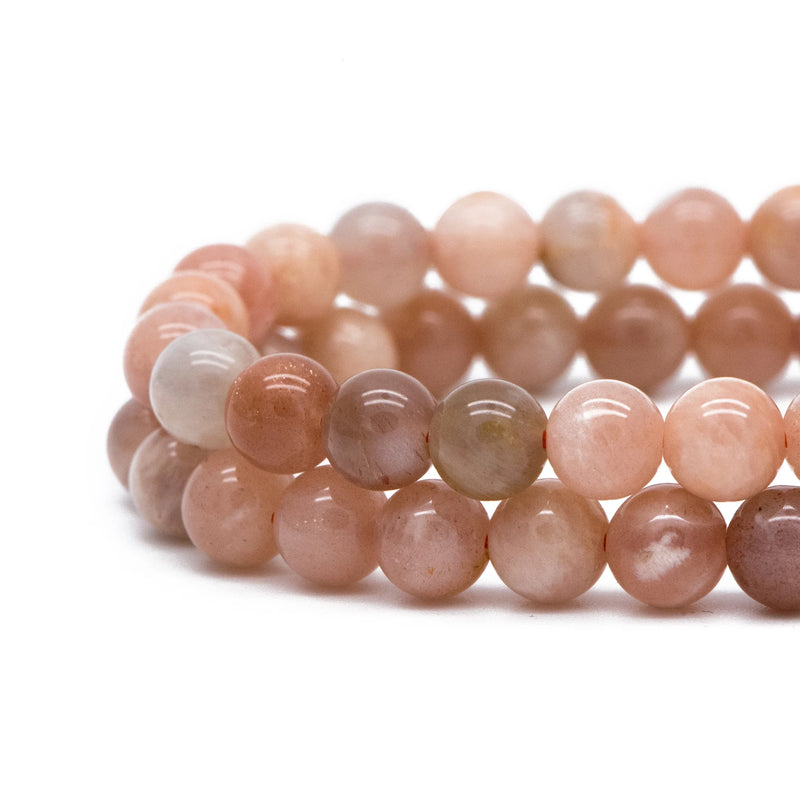 6mm Natural Sunstone Smooth Round Gemstone Beads