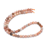 6mm Natural Sunstone Smooth Round Gemstone Beads
