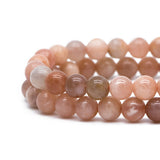 6mm Natural Sunstone Smooth Round Gemstone Beads