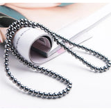 6mm Natural Terahertz Wave Bracelet 3 Laps Strands Jewelry