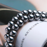 6mm Natural Terahertz Wave Bracelet 3 Laps Strands Jewelry