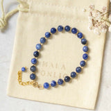 6mm Sodalite Beads 14K Fill Bracelet Seven Chakras Dark Matter Chain Taseel