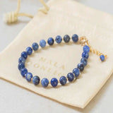6mm Sodalite Beads 14K Fill Bracelet Seven Chakras Dark Matter Chain Taseel