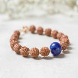 6mm Brown Rudraksha Sodalite Beads 14K Fill Bracelet