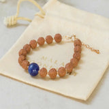 6mm Brown Rudraksha Sodalite Beads 14K Fill Bracelet