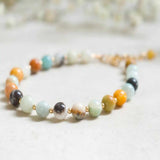 6mm Amazonite Beads Bracelet with 14k Chain - Spirituality Lucky Christmas Wrist