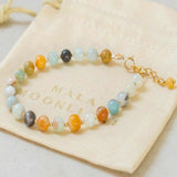 6mm Amazonite Beads Bracelet with 14k Chain - Spirituality Lucky Christmas Wrist