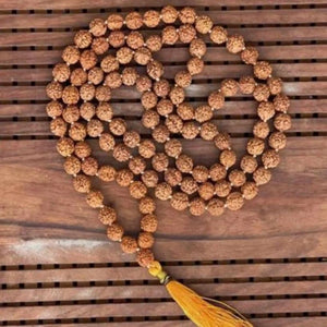 6mm Natural knot Rudraksha gemstone beads necklace