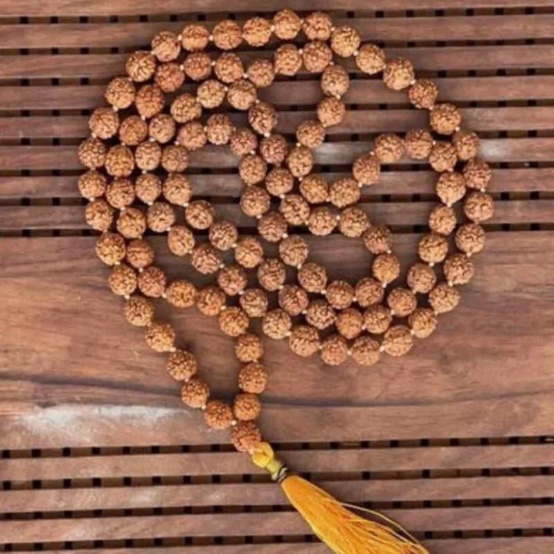 6mm Natural knot Rudraksha gemstone beads necklace