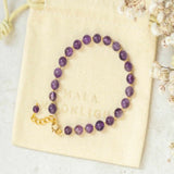 6mm Amethyst Beads 14K Fill Bracelet Seven Chakras Calming Easter Chain Gift