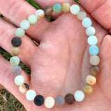 6mm Amazonite Gemstone Bead Bracelet for Healing Yoga Diy Christmas