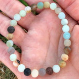 6mm Amazonite Gemstone Bead Bracelet for Healing Yoga Diy Christmas