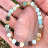 6mm Amazonite Gemstone Bead Bracelet for Healing Yoga Diy Christmas