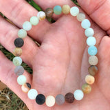 6mm Amazonite Gemstone Bead Bracelet for Healing Yoga Diy Christmas