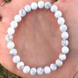 6mm Howlite Gemstone Beads Bracelet Easter Blessing Meditation Gift
