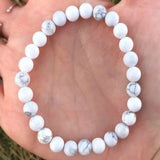 6mm Howlite Gemstone Beads Bracelet Easter Blessing Meditation Gift