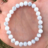 6mm Howlite Gemstone Beads Bracelet Easter Blessing Meditation Gift