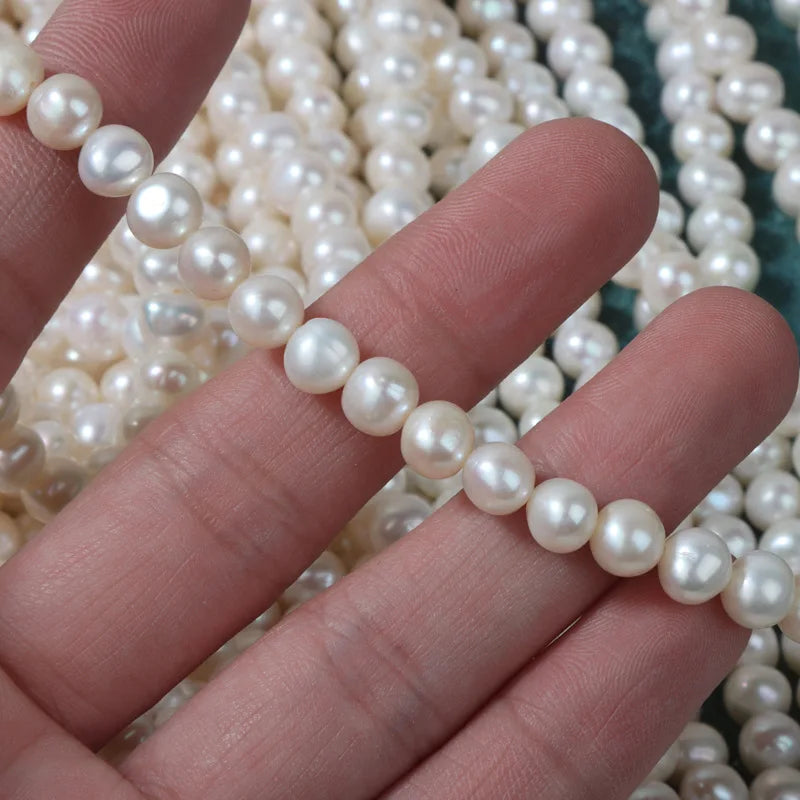 6mm Natural Freshwater Pearl Chain DIY Jewelry Accessories