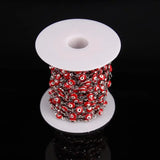 6mm Red Eye Lampwork Beaded Silver Plated Rosary Chain