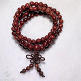 6mm Red Sandalwood 108 Bead Pendant Bracelet Cuff Chakra Buddhism