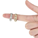6mm Rhinestone Rings Silver Stainless Steel Couple Engagement Wedding