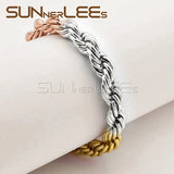 6mm Twisted Rope Chain Bracelet Yellow Rose Men Women