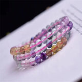 6mm Round Ball Natural Crystal Stone Fluorite Multi-Storey Bracelet