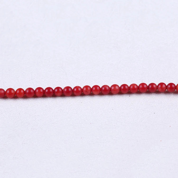 6mm Round Red Coral Bead String for Jewelry Making