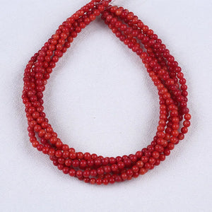 6mm Round Red Coral Bead String for Jewelry Making