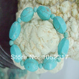 6mm Howlite Bead Inlay Bracelet, Elastic, Unisex Gift