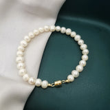 6mm Freshwater Pearl Bracelet 14K Filled Magnet Clasp Hand Jewelry