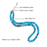 6mm Semi Precious Stone Beaded Choker Necklace Short Jewelry