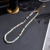 6mm Semi Precious Stone Beaded Choker Necklace Short Jewelry