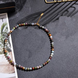 6mm Semi Precious Stone Beaded Choker Necklace Short Jewelry
