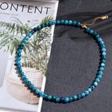 6mm Semi Precious Stone Beaded Choker Necklace Short Jewelry