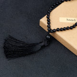 6mm 108 Beads Stone Tassel Necklace Men Women Yoga Jewelry