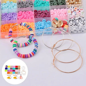 6mm Polymer Clay Spacer Beads Kit for DIY Bracelet Necklace