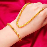 6mm Snake Bone Chain Necklace 24k Pure 999 Wedding Jewelry