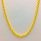 6mm Snake Bone Chain Necklace 24k Pure 999 Wedding Jewelry