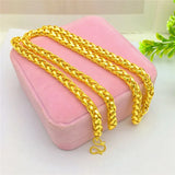 6mm Snake Bone Chain Necklace 24k Pure 999 Wedding Jewelry