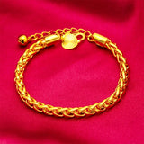6mm Snake Bone Chain Necklace 24k Pure 999 Wedding Jewelry