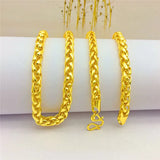 6mm Snake Bone Chain Necklace 24k Pure 999 Wedding Jewelry