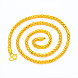 6mm Snake Bone Chain Necklace 24k Pure 999 Wedding Jewelry